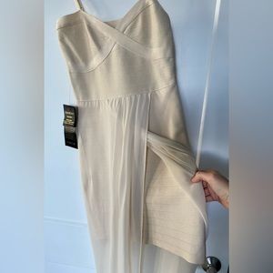 NWT bebe cross drape bandage dress